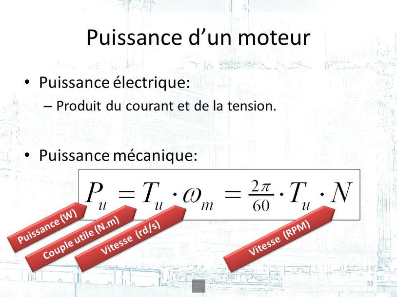 comment calculer la puissance d un moteur