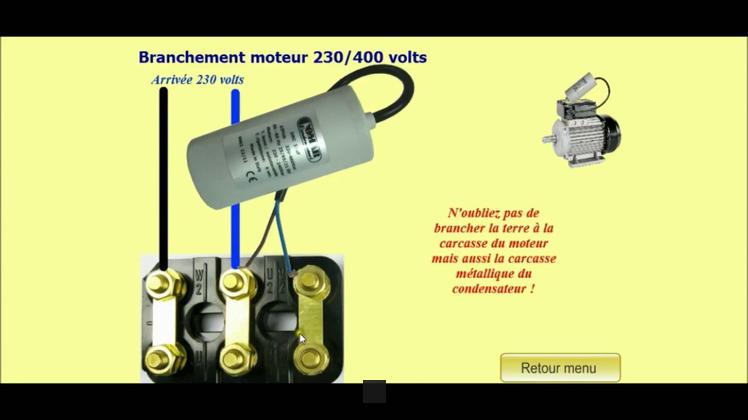 quelle condensateur pour moteur 380v en 220v